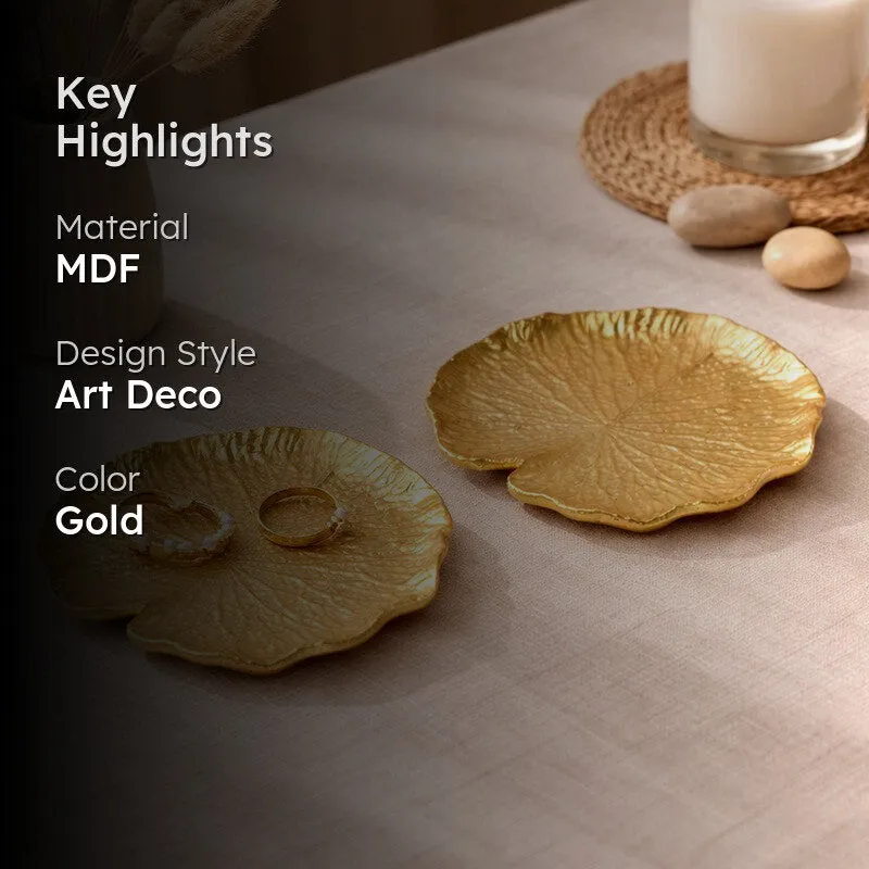 Auraleaf Accent Tray (Gold) - Set Of Two media 2