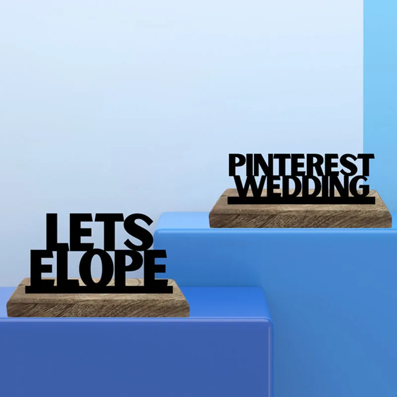 Pinterest Wedding Typography Showpiece - Set Of Two media 3