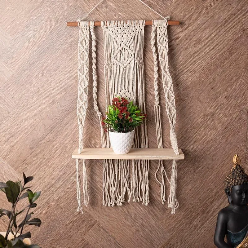Zorae Macrame Wall Shelf media 3