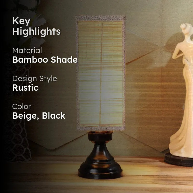 Laura Lemo Bamboo Table Lamp - Beige,Black media 2
