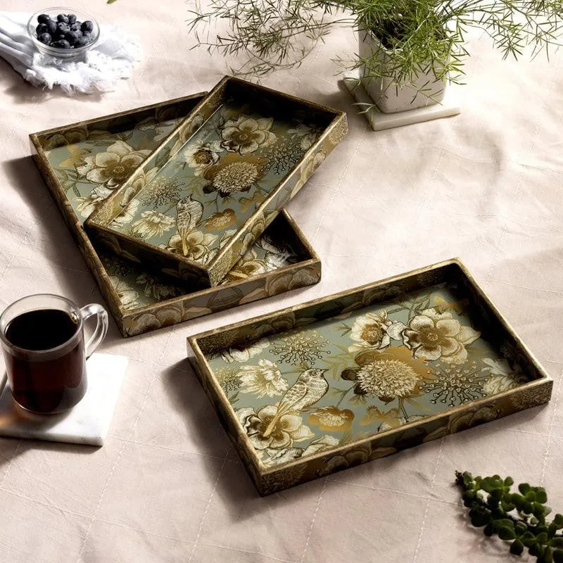 Golden Garden Serving Tray - Set Of Three media 1