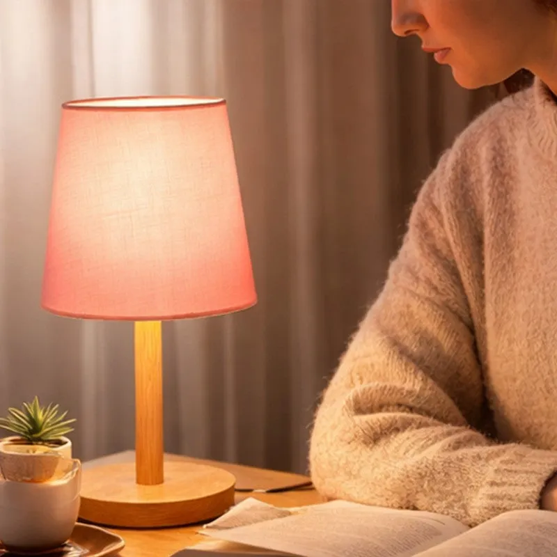 SolidGlow Wooden Table Lamp - Pink media 6