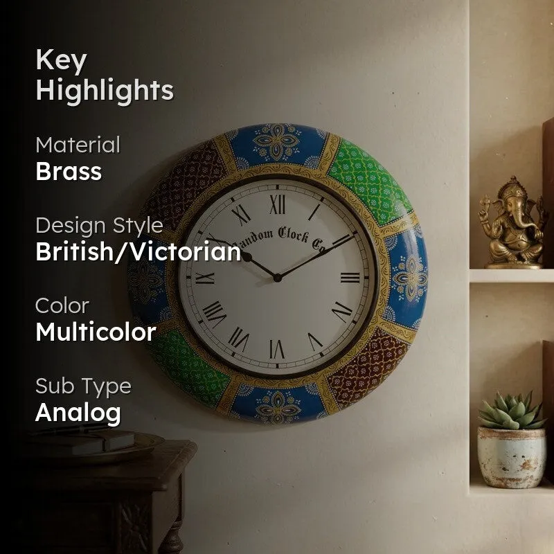 Aurex Brass Analog Wall Clock media 2