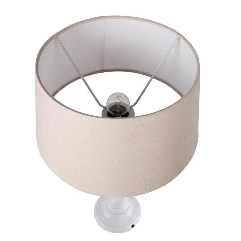 Serenity Shade Fabric Table Lamp - Beige,White media 3