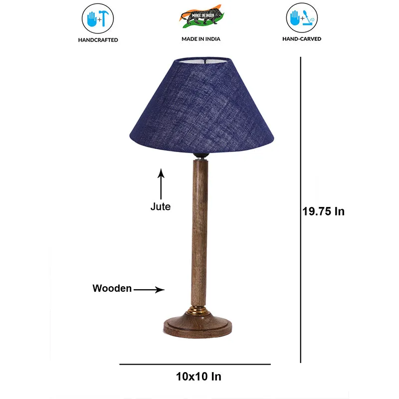 Loft Gleam Table Lamp With Wooden Base - Black,Brown media 4