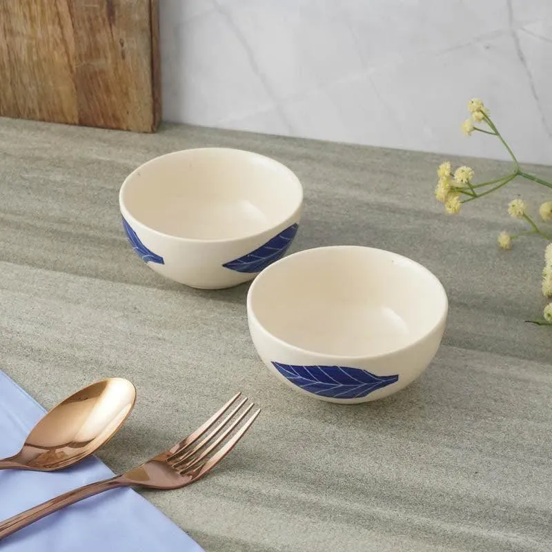 Lino Leaf Ceramic Bowl - Set Of Two media 1