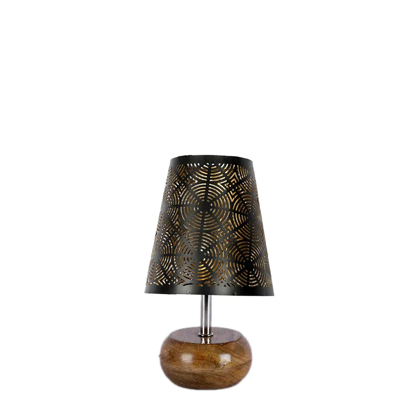 Astrova Etched Metal Table Lamp - Black,Brown media 4