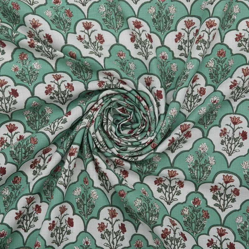 Rupa Cotton Bedsheet (Green, Pink) - 180 TC media 5