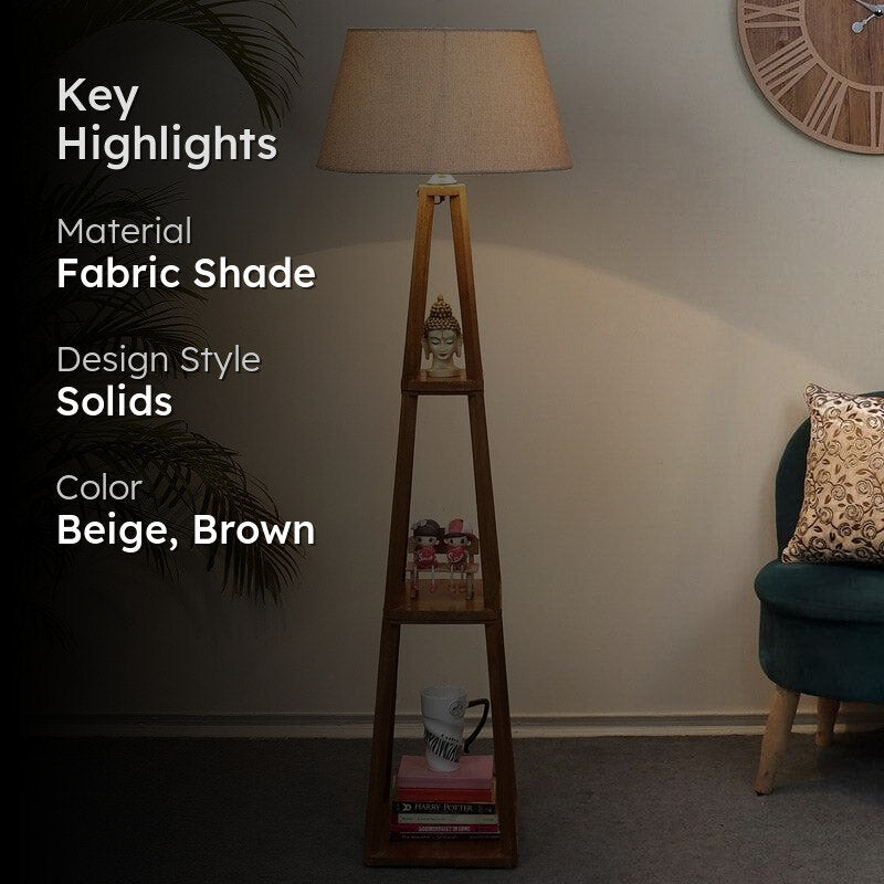 Blace Netima Floor Lamp With Shelf - Almond image 2