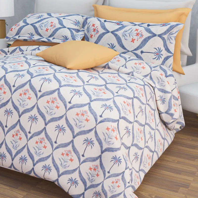Suite Dreams Cotton Bedsheet (Blue) - 144 TC media 5