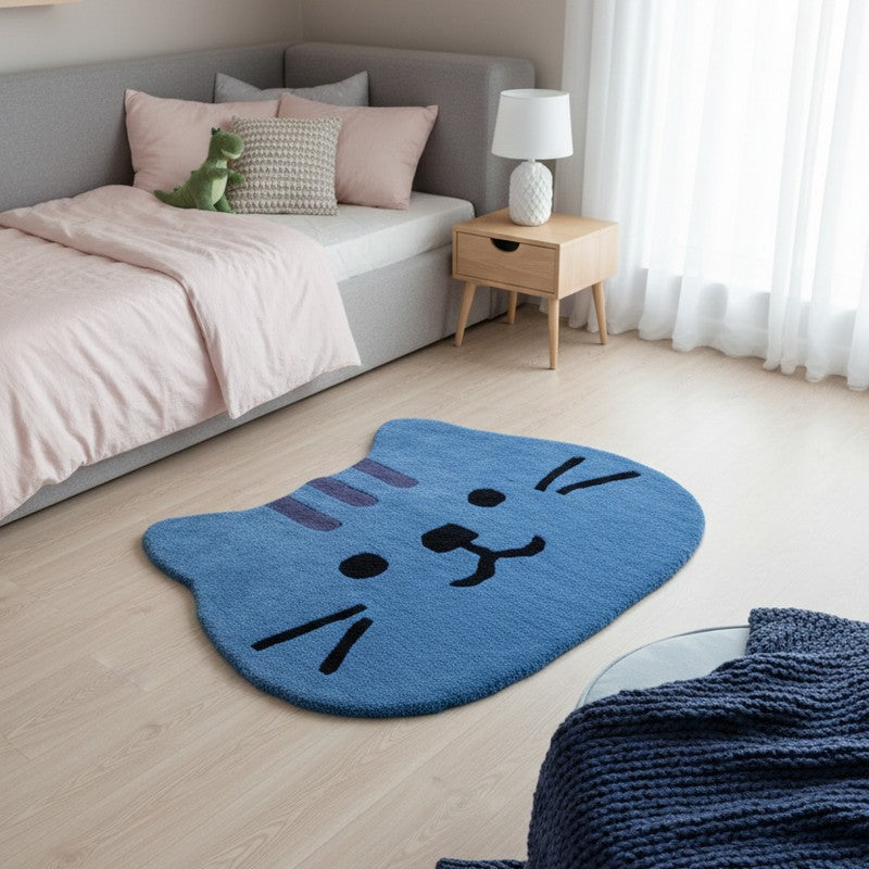 Meow Wool Carpet - Blue - 3 x 5 ft