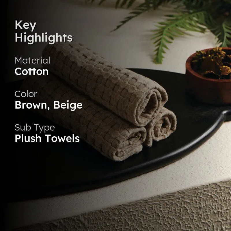 Jobey Waffle Towel Combo (Sepia) - Four Piece Set media 2