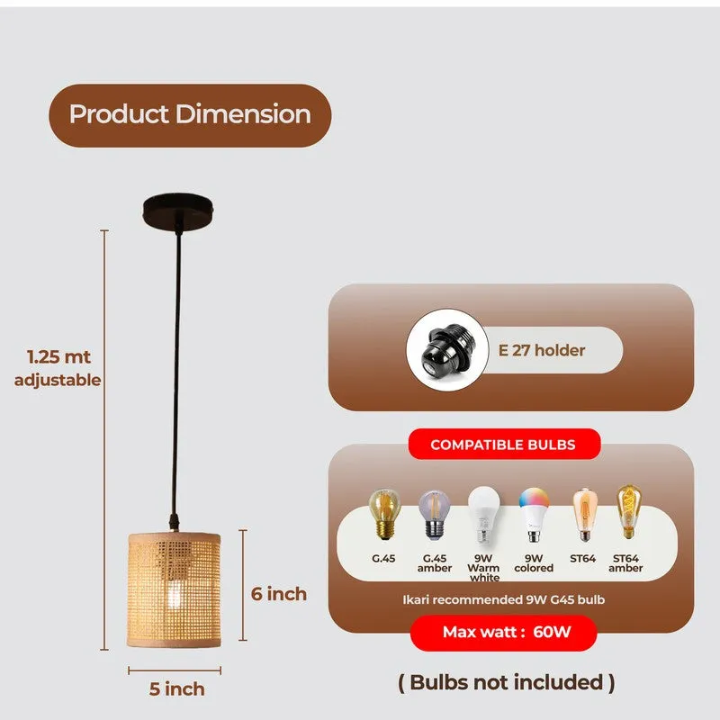 Jorinor Rattan Ceiling Lamp media 6