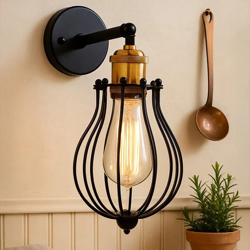 Poshell Metal Wall Lamp - Black, Gold media 1