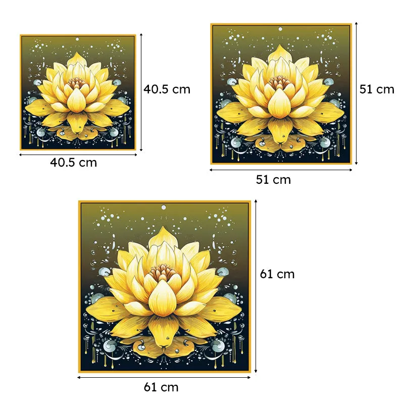 Aurum Lotus Canvas Wall Art With Frame media 7