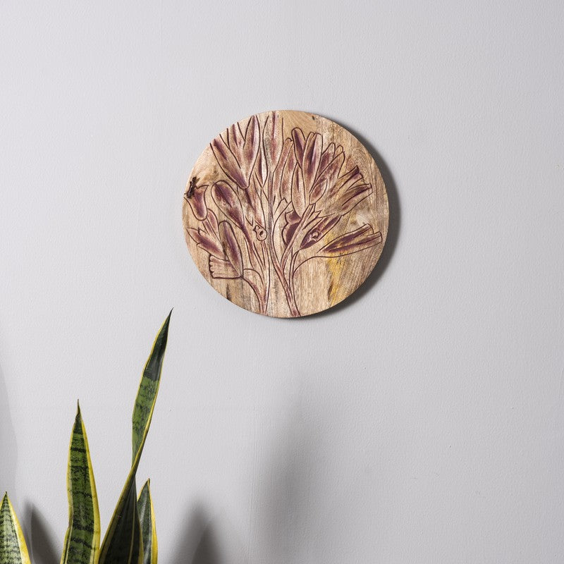 Vibrant Floral Wooden Wall Plate