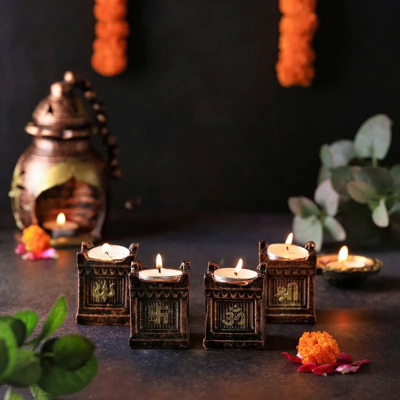 Tulsi Tea Light Holder - Set Of Four media 1