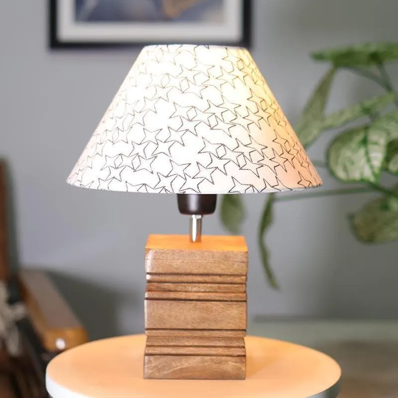 Starry Cube Fabric Table Lamp - White,Brown media 3