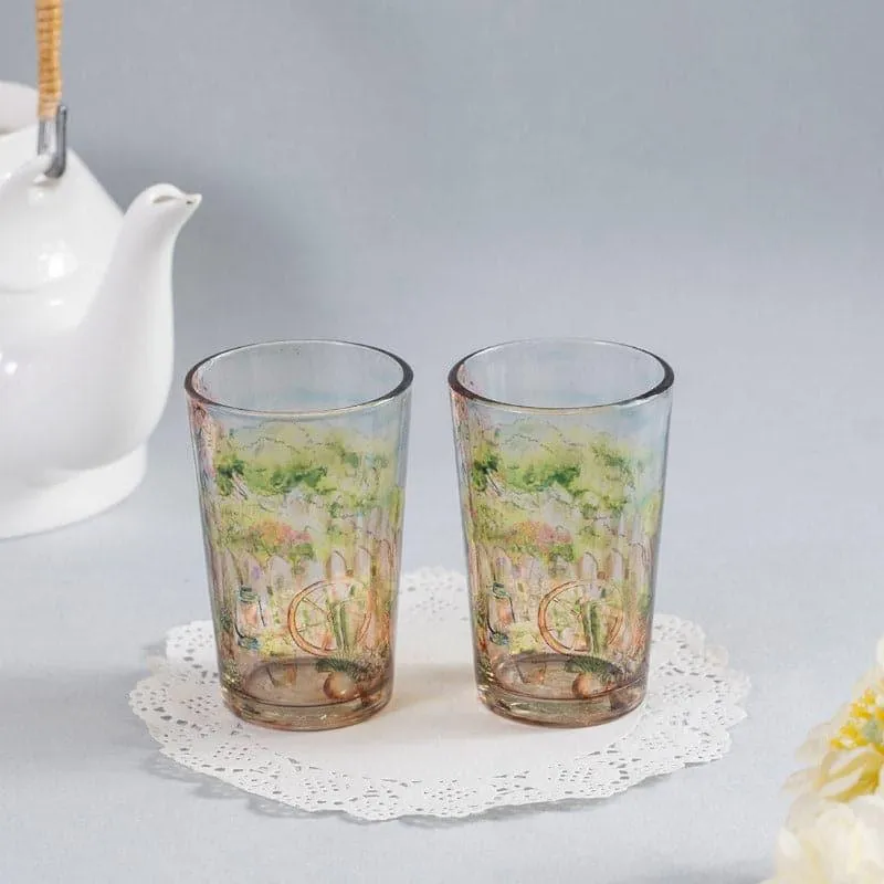English Flower Adorned Chai Glass - Set of Two media 3