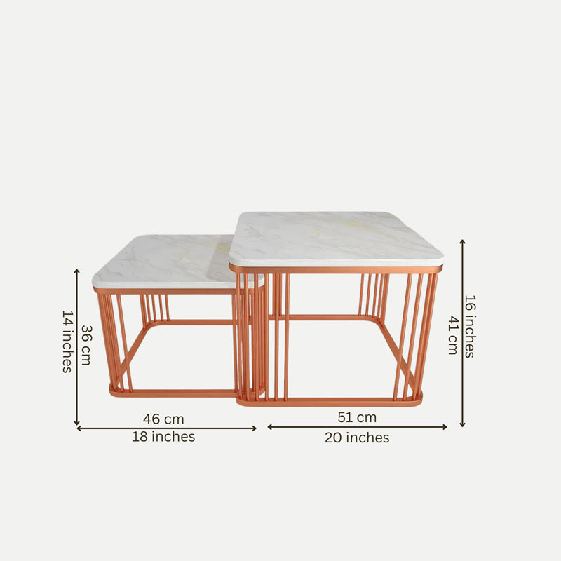 Elysian Edge Accent Table with Marble Top (Copper) - Set Of Two media 7