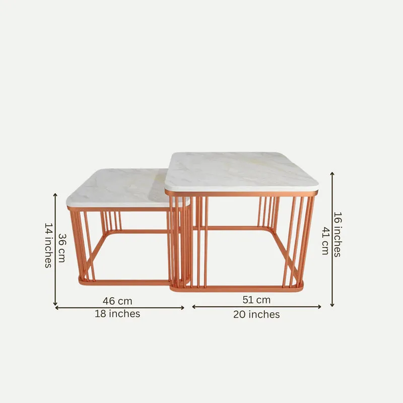 Elysian Edge Accent Table with Marble Top (Copper) - Set Of Two media 7