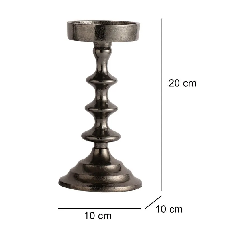 Elegant Pedestal Candle Holder - Black media 6