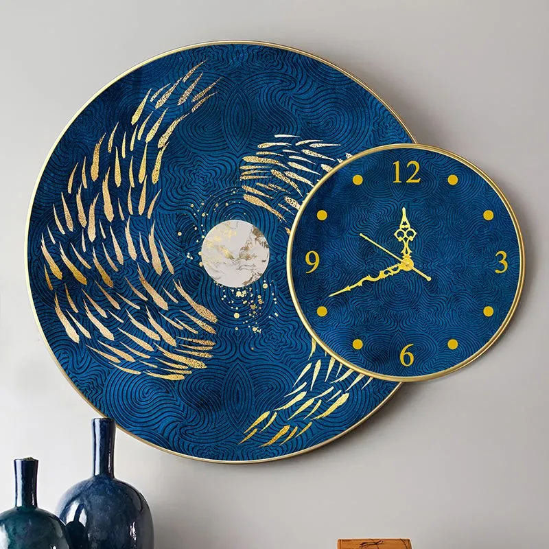 Golden Koi Wall Art With Analog Clock media 4