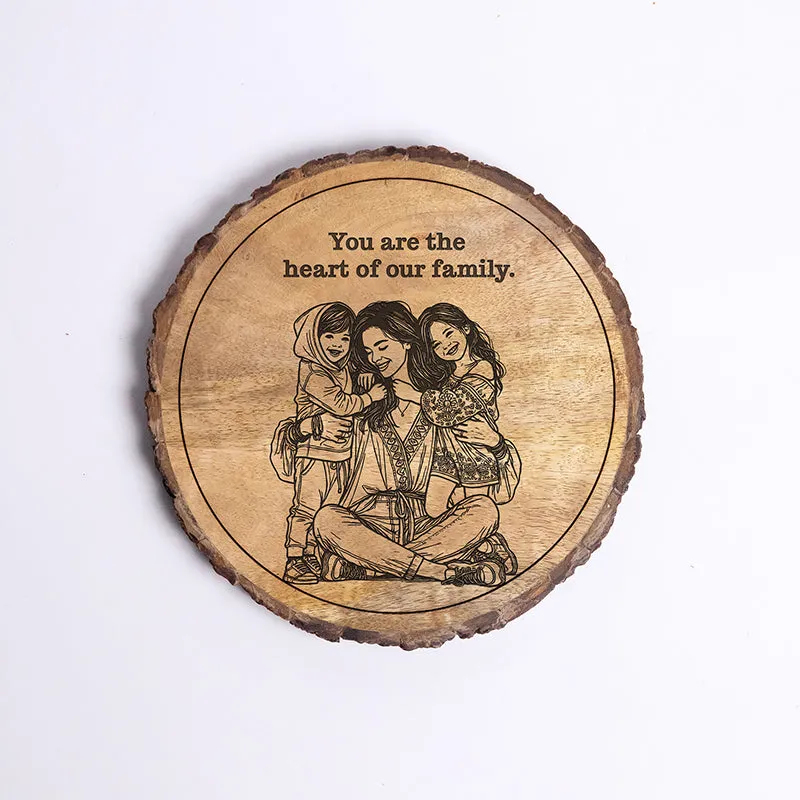 The Heart Of Our Family Wood Showpiece - Round media 5