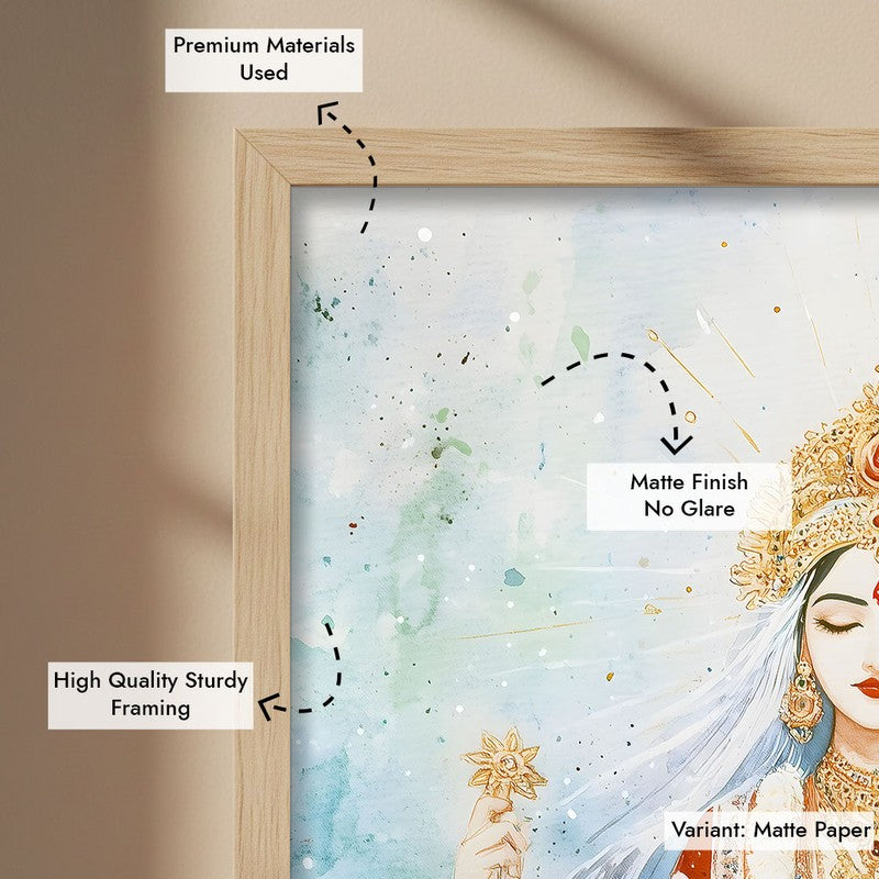Shakthi Eternal Spiritual Archival Paper Wall Painting - Natural Brown Frame media 6