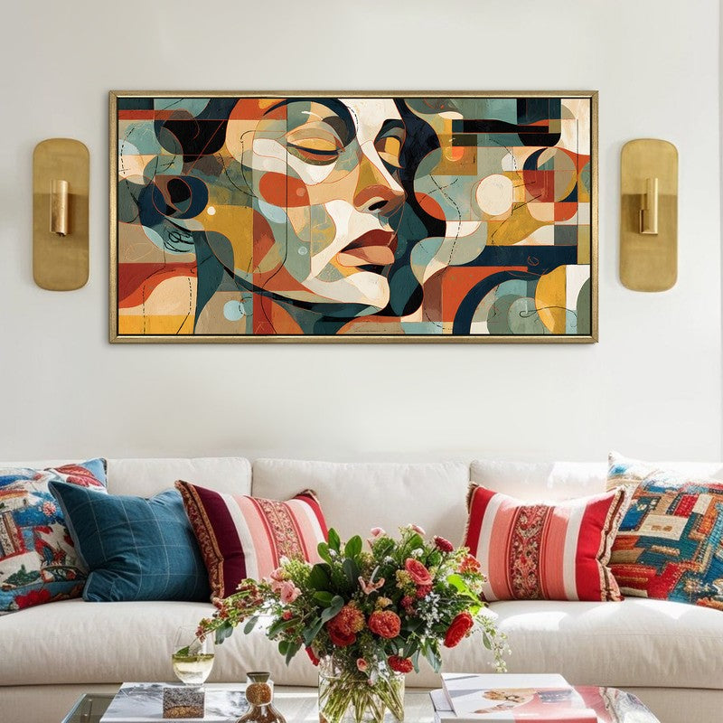 Mosaic Mind Canvas Wall Painting With Frame