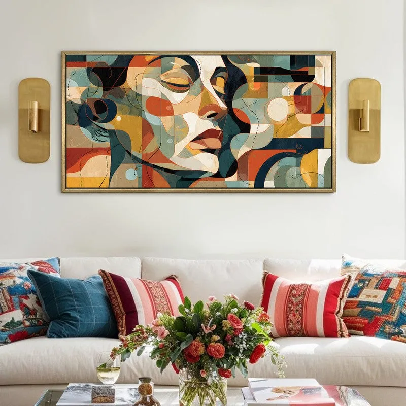 Mosaic Mind Canvas Wall Painting With Frame media 1