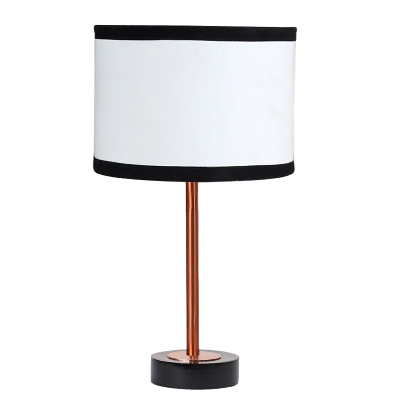Cotin I Stripe Rodin Wooden Table Lamp - White,Copper,Black media 4