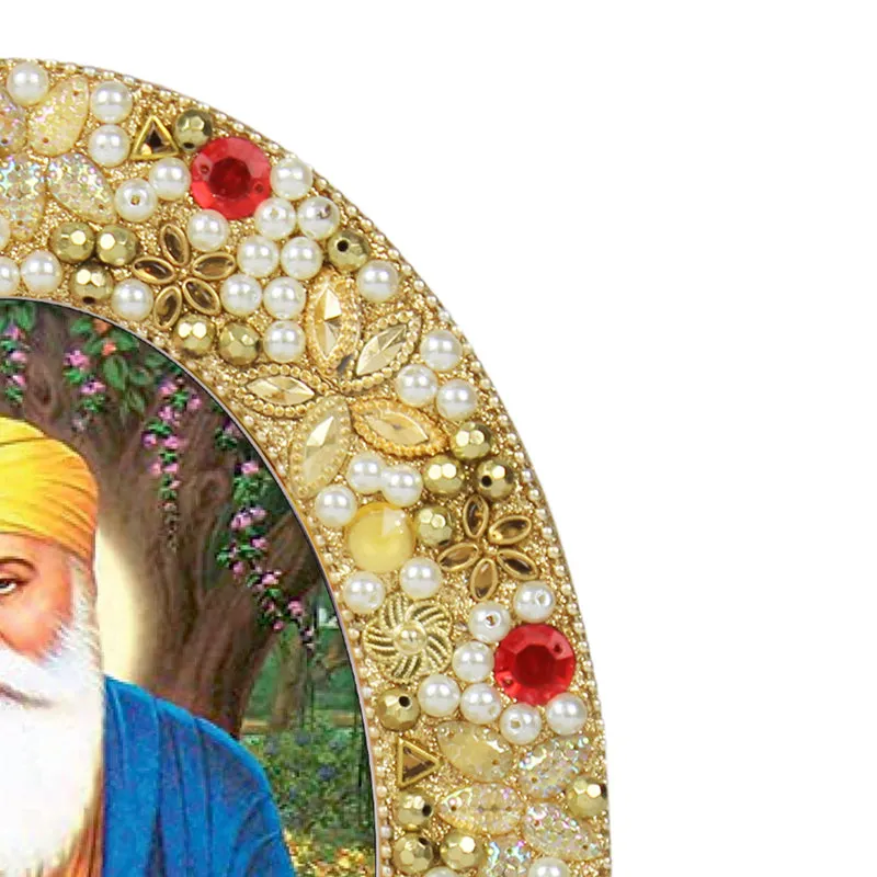 Guru Nanak Dev Ornate Photo Frame - Oval media 3