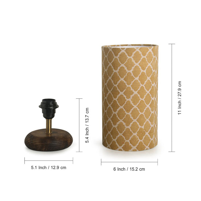 Hemang Handcrafted Mango Wood Table Lamp - Brown media 4