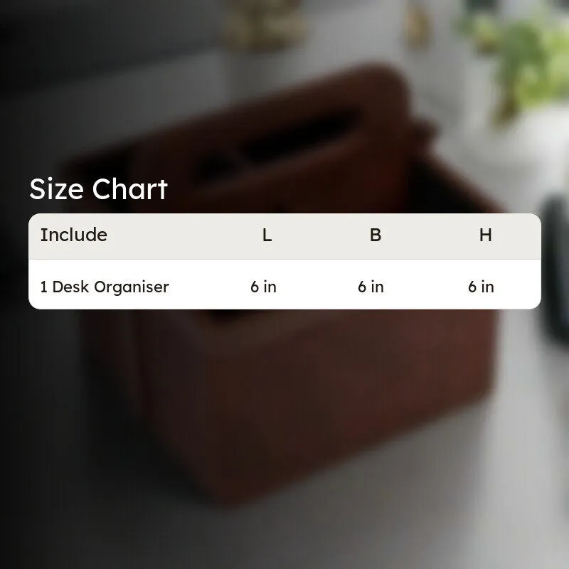 Ember Dote Leatherette Desk  Organiser -Brown media 11