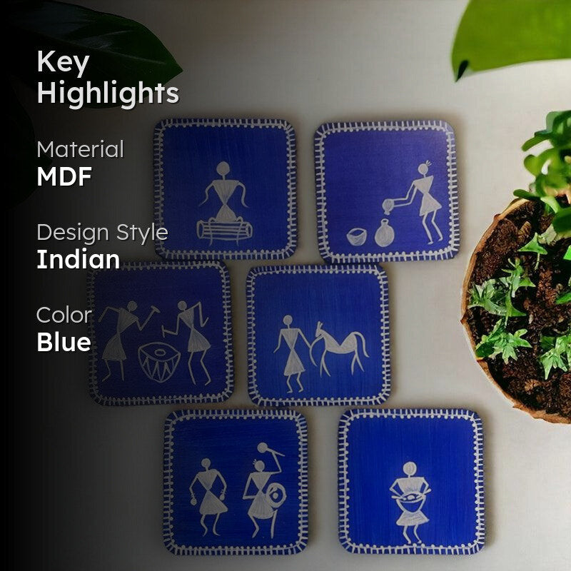 Savara Handcrafted Coaster (Blue) - Set Of Six media 2