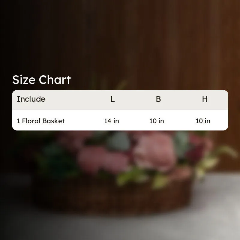 Baby Pink Solawood Artificial Flower Basket media 8