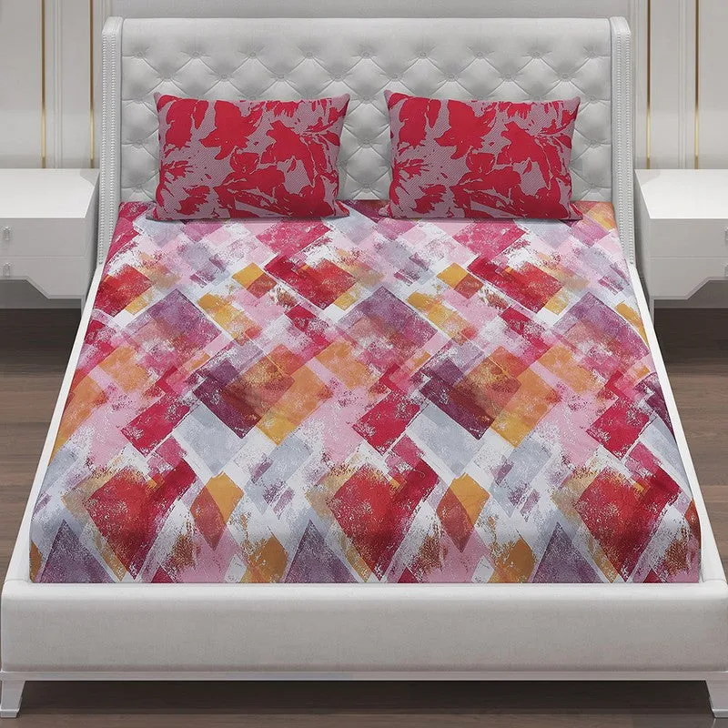 Monte Carlo Modern Muse Cotton Bedsheet (Pink) - 104 TC media 4