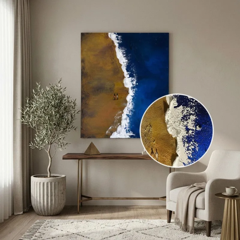 Coastal Drift Handmade Canvas Wall Painting media 4