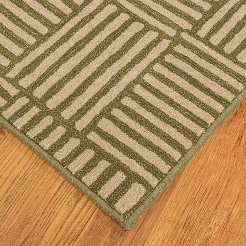 Boromir Hand Tufted Geometric Wool & Nylon Carpet - Green media 7