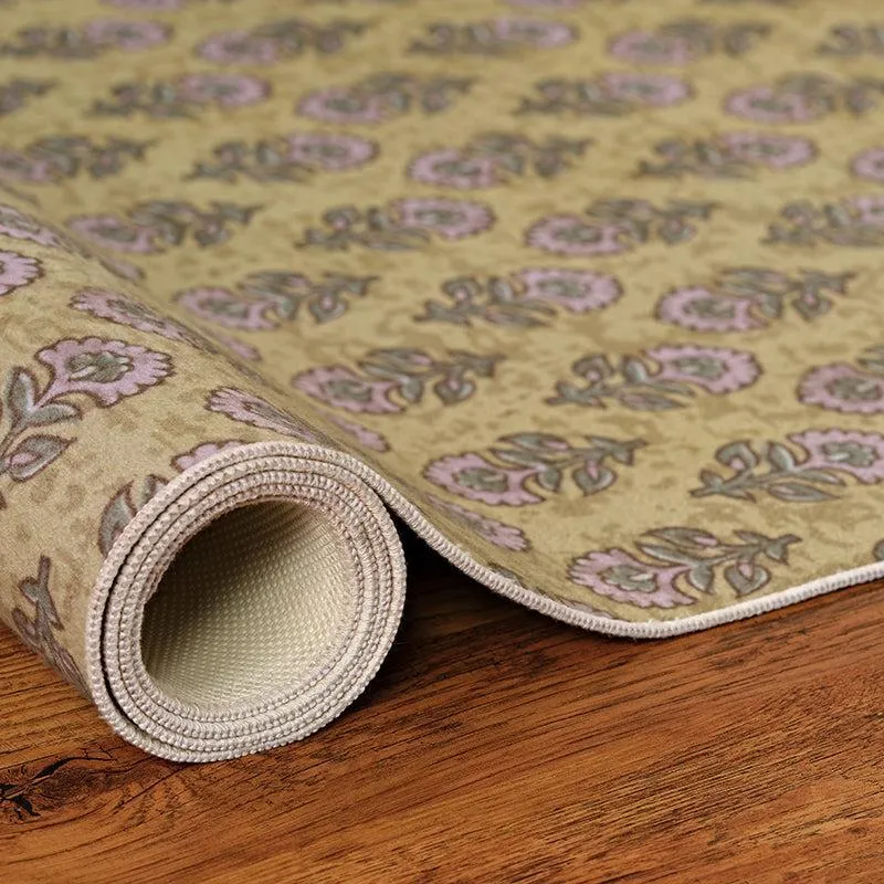 Rolled carpet showing the surface pattern and underside