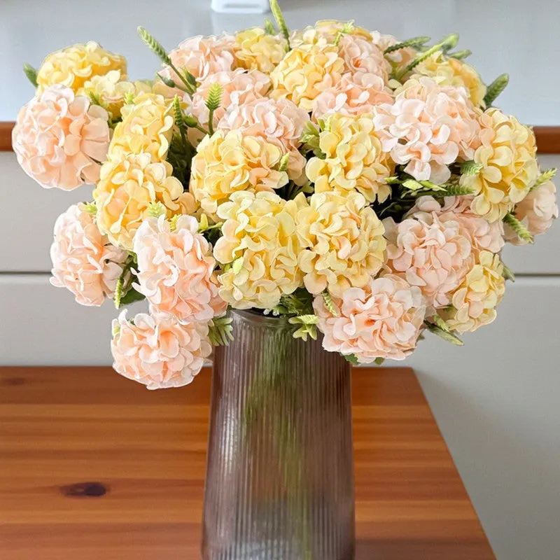 Bloom Hydrangea Artificial Flowers (Yellow) - Set Of Two media 1