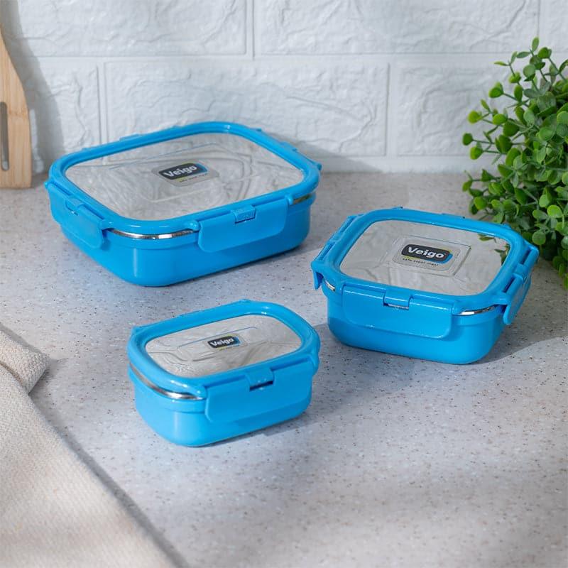 Vault Microwave Safe Lunch Box Blue (575/300/150 mL) - Set Of Three