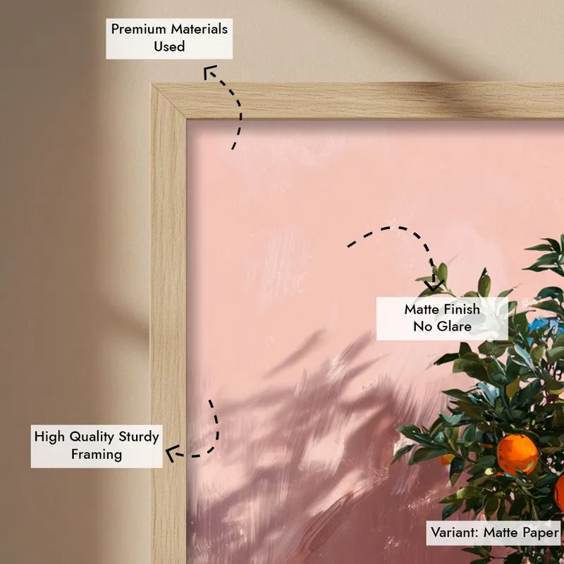 Sunlit Citrus Canvas Wall Painting - Brown Frame media 7