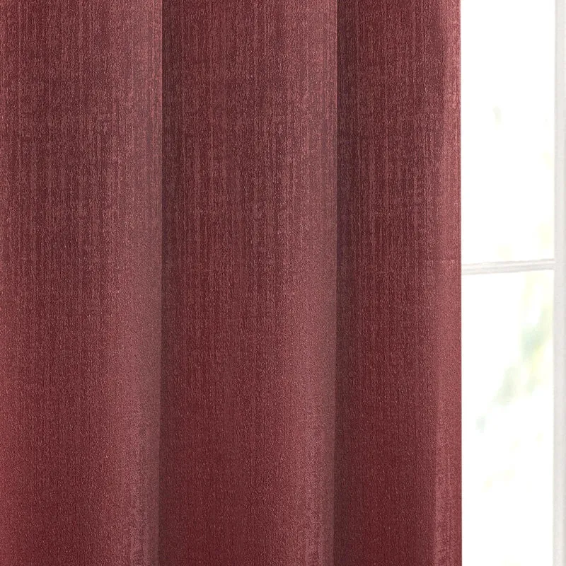 Close-up of Mauve self-design woven curtain fabric and finish