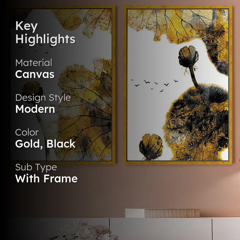 Golden Fogs Wall Art - Set Of Two media 2