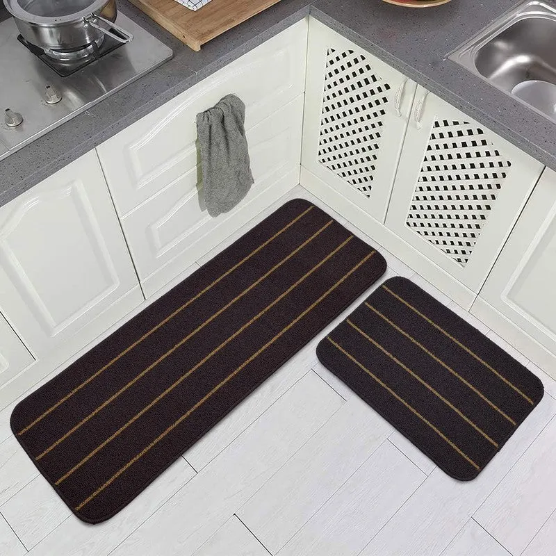 CozyLines Kitchen Floor Mats (Brown) - Set of Two media 1