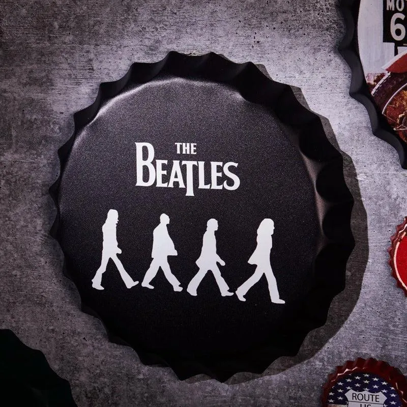The Beatles Bottle Cap Metal Wall Accent media 1
