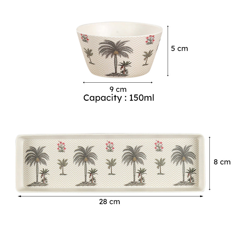 India Circus Corsica Bone China Snack Bowl With Tray (150 mL) - Four Piece Set image 7