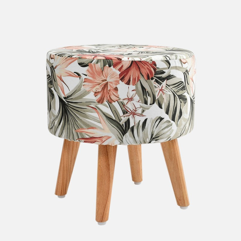 Avira Floral Velvet Ottoman - Multicolor media 3
